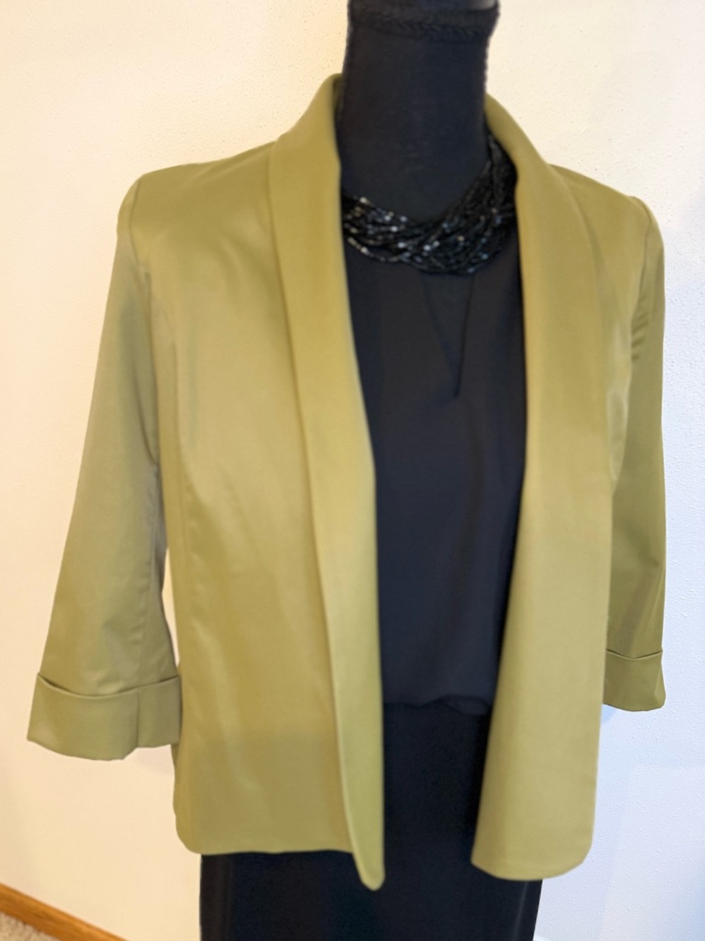 Vintage Roberto Mazzoli Olive Green Cropped Blazer XS Made USA